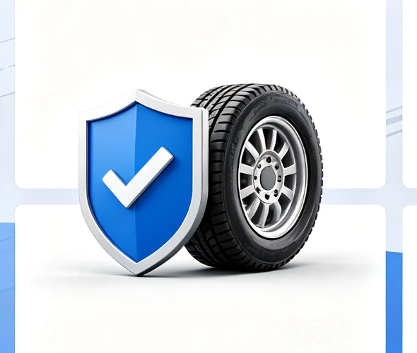 Shield and tire symbolizing compliance protection
